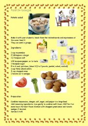 English Worksheet: Cooking in class - Potato salad 