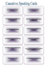 English Worksheet: CAUSATIVES SPEAKING CARDS - 2 - 