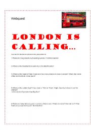 Webquest (Internet Research activity) London is calling