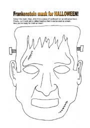 English Worksheet: Frankenstein mask for Halloween