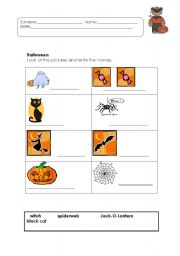 English Worksheet: Halloween vocabulary