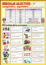 Irregular adjectives - comparative, superlative