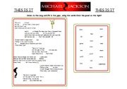 English Worksheet: THIS IS IT - MICHAEL JACKSON 