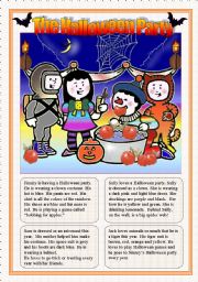 English Worksheet: THE HALLOWEEN PARTY