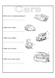 English Worksheet: Cars The Movie