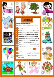 English Worksheet: ANOTHER EASY WAY TO TEACH NUMBERS.replace the figures into letters 