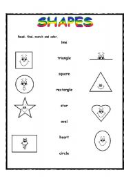 English Worksheet: Shapes