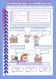 English Worksheet: GREETINGS PART 2