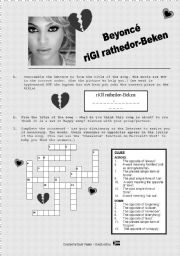 English Worksheet: Song: Broken Hearted Girl by Beyonce