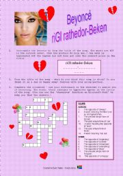 English Worksheet: Song: Beyonce Broken Hearted Girl