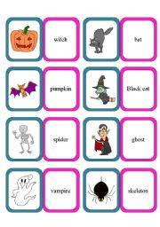 English Worksheet: Halloween domino.