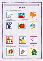 English worksheet: TO BE