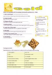 Gold - expressions and proverbs (with key)