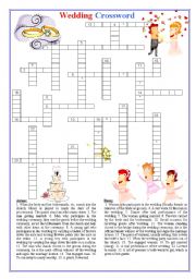 English Worksheet: Wedding crossword