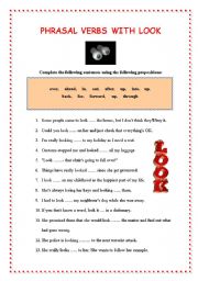 English Worksheet: PHRASAL VERBS WITH LOOK 