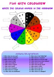 English Worksheet: FUN WITH COLOURS!