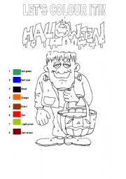 English Worksheet: Halloween- Lets colour it!!!!!