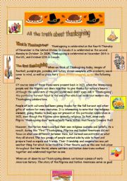 English Worksheet: thanksgiving