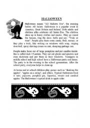 English Worksheet: Halloween story