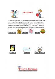 English Worksheet: Fast Ball