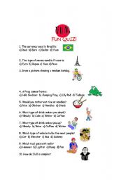 English worksheet: Fun ESL Quiz