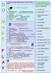 English Worksheet: Do/make/play