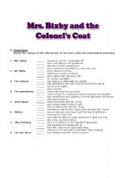 English Worksheet: Mrs Bixby and the Colonels Coat