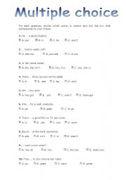 English Worksheet: Multiple choice test - 20 questions 