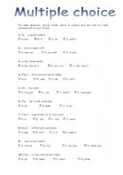 Multiple choice test - 20 questions 