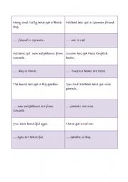English Worksheet: Possessive adjectives- Activity cards