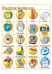 Electrical Appliances Pictionary