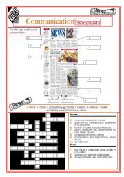 English Worksheet: Communication -  Newspapers