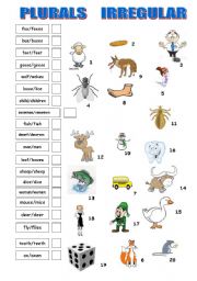 English Worksheet: PLURALS IRREGULAR