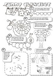 English Worksheet: FUNNY ALPHABET! - 6 different alphabet activities for young learners