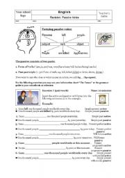 English Worksheet: Revision of passive voice