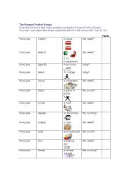 English worksheet: Making questions using the Present Perfect Simple