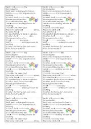 English worksheet: Song Sunny Day