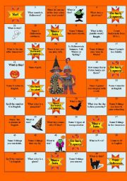 English Worksheet: HALLOWEEN BOARD GAME