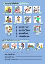 English Worksheet: Activities - present continuous