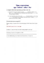 English worksheet: Time Expressions