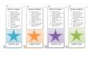 Bookmarkers with classroom language