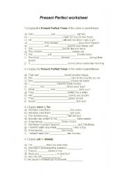 English Worksheet: Present Perfect  worksheet