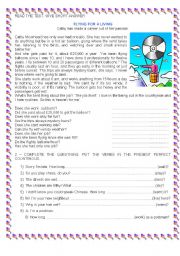 English Worksheet: Flying for living