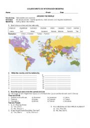 English Worksheet: COUNTRIES AND NATIONALITIES