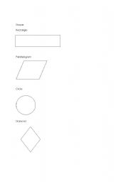 English worksheet: Basic Shapes Version1