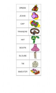 English Worksheet: DOMINO Clothes Part  2/2