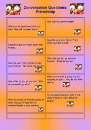 English Worksheet: Conversation: Friendship