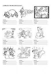 English worksheet: FOREST/WILD ANIMALS