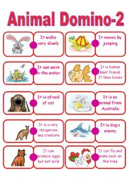 English Worksheet: Animal Domino