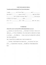 English worksheet: routines